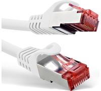 InLine® câble patch, S/FTP (PiMf), Cat.6, 250MHz, PVC, cuivre, blanc, 0,5m