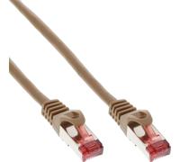 InLine® câble patch, S/FTP (PiMf), Cat.6, 250MHz, PVC, cuivre, marron, 20m