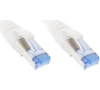 InLine® câble patch, S/FTP (PiMf), Cat.6A, 500MHz, sans halogène, cuivre, blanc, 0,25m