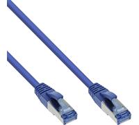 InLine® câble patch, S/FTP (PiMf), Cat.6A, sans halogène, bleu, 0,25m