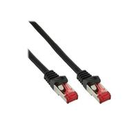 INLINE 76433S Câble patch SFTP (PiMf), Câble Réseau Ethernet RJ45 Mâle Femelle, Catégorie 6, 250 MHz, PVC, Cuivre, Noir, 0,3 m