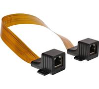 InLine® Câble patch traversée de fenêtre, 2x RJ45 prise femelle, non blindé, 0,3m