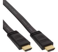 InLine® Câble plat HDMI High Speed avec Ethernet, contacts dorés, noir, 2m