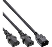 InLine® câble réseau en Y, appareils froids, 1x IEC-C14 sur 2x IEC-C13, 1m