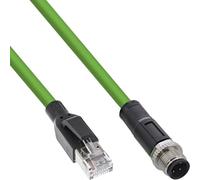 InLine Câble réseau industriel M12 4 broches D-codé mâle vers RJ45 mâle Ethernet Cat. 5e M12 4 broches PUR 15 m 40415