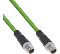 InLine® câble réseau industriel, M12 8 broches X-codé mâle/femelle Cat.6A PUR, 10m