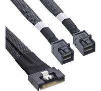 InLine Câble SAS Slim SFF-8654 8i vers 2 x SFF-8643 0,5 m 27648A