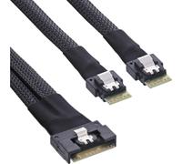 InLine® Câble SAS Slim, SFF-8654 8i vers 2x SFF-8654 4i, 1m