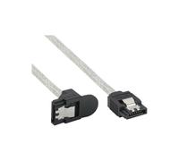 InLine - Câble SATA - Serial ATA 150/300/600 - SATA pour SATA - 50 cm - connecteur à 90°, rond - transparent