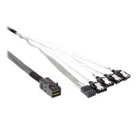 InLine - Câble SATA / SAS - avec bandes latérales - direct - 4 voies - Disque dur SAS Mini 4x (SFF-8643) pour SATA, bande latérale - 50 cm - noir