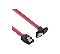 InLine - Câble SATA - Serial ATA 150/300/600 - SATA pour SATA - 30 cm - verrouillé, rond, connecteur à 90 ° - rouge