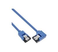 InLine - Câble SATA - Serial ATA 150/300/600 - SATA pour SATA - 50 cm - rond, connecteur à 90 °, connecteur coudé - bleu