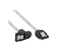 InLine - Câble SATA - Serial ATA 150/300/600 - SATA pour SATA - 50 cm - rond, connecteur à 90 ° - transparent
