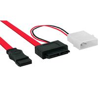 InLine® Câble SATA Slimline, Slimline SATA ST 13pins (7+6) vers SATA + courant, 0,4m
