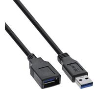 InLine® Câble USB 3.2 Gen.1, A prise / prise femelle, noir, 2m
