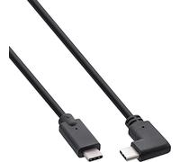 InLine® Câble USB 3.2 Gen.2, connecteur USB Type C mâle/mâle coudé, Noir, 0,3 m