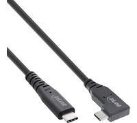 InLine Câble USB-C USB 4 240 W PD 3.1 40 Go/s Thunderbolt 3 8K@60Hz angle simple 1 m noir 35911I