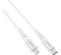 InLine® Câble USB-C Lightning, pour iPad, iPhone, iPod, argent/alu, 1m MFi