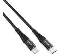InLine® Câble USB-C Lightning, pour iPad, iPhone, iPod, noir/alu, 2m MFi