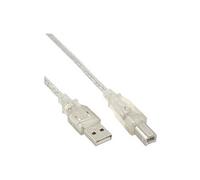 InLine - Câble USB - USB (M) pour USB type B (M) - 1 m - blanc transparent