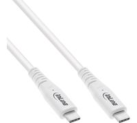 InLine® câble USB4, USB-C prise/prise, PD 240W, 8K60Hz, TPE, blanc, 2m