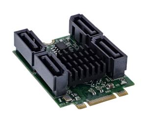 InLine Carte d'interface M.2 Key B+M mâle vers 4 x SATA mâle, Raid, HyperDuo, 76660U
