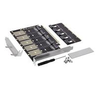 Inline Carte d'interface PCIe x16 vers 5X SATA Via M.2 Key B, SATA 6 Gbit/s, avec Adaptateur, dissipateur Thermique, tôle à Profil Bas, 76619G