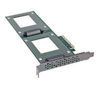 InLine® Carte PCI Express vers 2 x U.2 NVMe SFF-8639 - Bifurcation, PCIe x8, étroite, 76660O