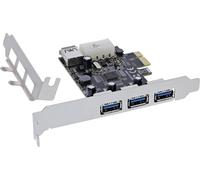 InLine® carte PCIe, 3x+1x USB 3.2 Gen.1, Molex compatible prise d'alimentation 4 broches