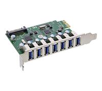 InLine Carte PCIe USB 3.2-7 Ports USB-A Gen.1-5 Gbit/s - Connexion d'alimentation SATA - VL805 - pour Windows et Linux - 76661L