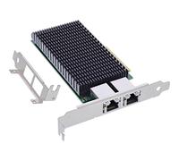 InLine Carte réseau Double 10 Gigabit, 2 x RJ45 10 Gbit/s, PCIe x8, contrôleur LAN Ethernet 10 GBASE-T, à partir de Win 7, Server 2008, Linux 2.6, avec Support à Profil Bas, 51128A
