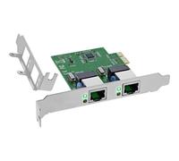 InLine Carte réseau Dual Gigabit avec 2 x RJ45, PCIe x1, avec Support à Profil Bas, VLAN, Jumbo Frames, économe en énergie, 51128K