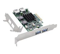 Inline Carte USB PCIe, USB 3.2 Gen.1, 4 Ports, 2 x Interne/Externe