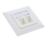 InLine Boîte de jonction 76832A Cat.6A encastrée 2x prises Keystone RJ45 Blanc RAL9010