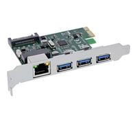 InLine® Carte combo réseau Gigabit et USB 3.2 Gen.1, 1 x RJ45, 3 x USB-A, PCIe x1, 51125R
