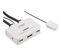 InLine® commutateur KVM, 2x, Displayport, USB, avec audio, câble intégré