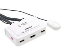 InLine® commutateur KVM, 2x, HDMI, USB, avec audio, câble intégré