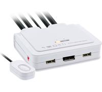 InLine® commutateur KVM, 2x, USB-C vers DisplayPort 1.2, 4K, audio, câble intégré