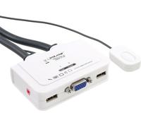 InLine® commutateur KVM, 2x, VGA, USB, avec audio, câble intégré