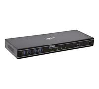 Inline Commutateur KVM DisplayPort 4 Ports, 4K 60 Hz, DP 1.4a, USB, RS232 | Fonctionne avec 4 ordinateurs via un poste de travail, 4K 60 Hz, USB KVM, raccourci, contrôle IR et RS232, boîtier métallique