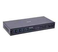 Inline Commutateur KVM pour 2 PC, HDMI 2.0, 4K @ 60 Hz, double moniteur, USB 3.2, télécommande Hotkey & IR, sortie audio, boîtier en métal, 57885F