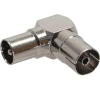 InLine® Connecteur antenne coaxial prise / prise femelle, anguleux 90°, métal