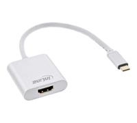 InLine 64103S, 0,2 m, USB C, HDMI, Mâle, Femelle, Or