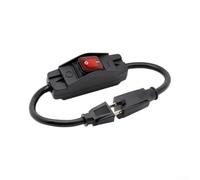 Inline Cord Switch 16A 250V DPST Rocker with LED | DPST 4-pin design, 16A 250V rated, red LED indicator, plastic metal build, easy on control
