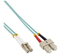 InLine - Cordon de raccordement - LC multi-mode (M) pour SC multi-mode (M) - 0.5 m - fibre optique - duplex - 50 / 125 microns - OM3 - sans halogène - turquoise