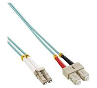 InLine - Cordon de raccordement - LC multi-mode (M) pour SC multi-mode (M) - 15 m - fibre optique - duplex - 50 / 125 microns - OM3 - sans halogène - turquoise