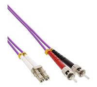 InLine - Cordon de raccordement - LC multi-mode (M) pour ST multi-mode (M) - 20 m - fibre optique - duplex - 50 / 125 microns - OM4 - sans halogène - violet