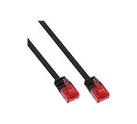 InLine 71602S Câble patch plat UUTP Cat. 6 Noir 2 m, Câble Ethernet RJ45