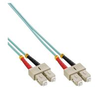 InLine - Cordon de raccordement - SC multi-mode (M) pour SC multi-mode (M) - 30 m - fibre optique - duplex - 50 / 125 microns - OM3 - sans halogène - turquoise
