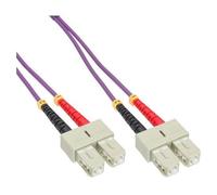 InLine - Cordon de raccordement - SC multi-mode (M) pour SC multi-mode (M) - 7.5 m - fibre optique - duplex - 50 / 125 microns - OM4 - sans halogène - violet